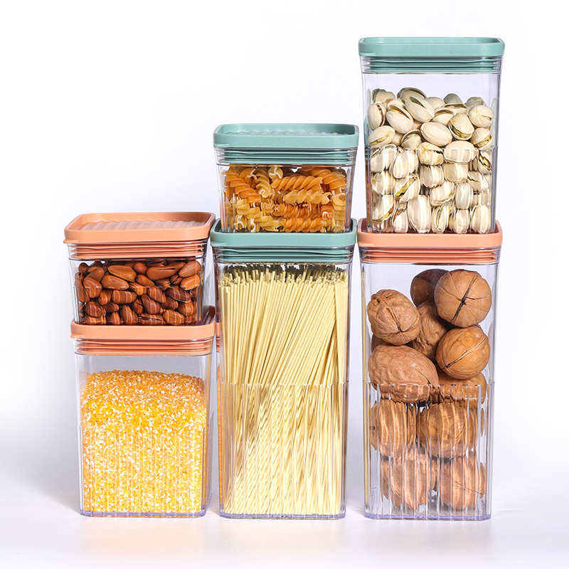 HAIXIN Food Storage Containers Transparent Plastic PS Canister Set