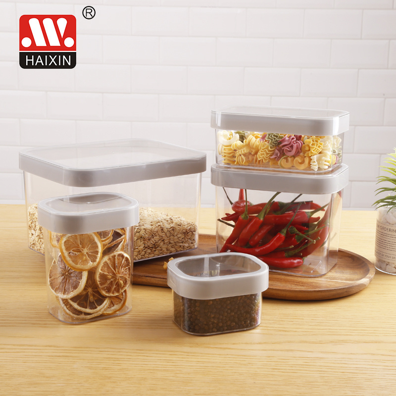 Haixin Hot Sell Food Grade Plastic Airtight Food Container Hermetic Sealed Leak Proof Storage Box Food Container Canister