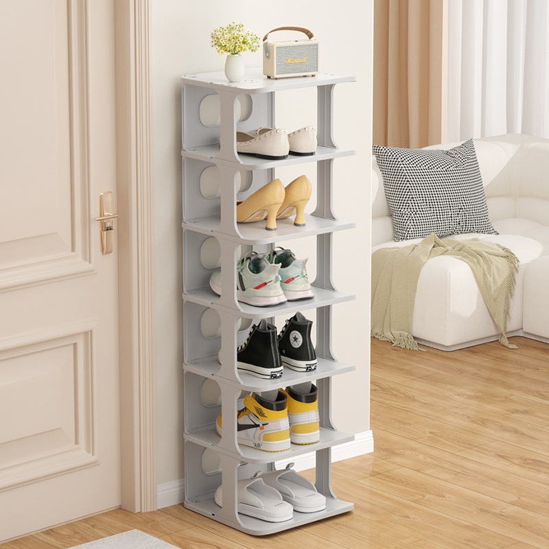 HAIXIN Hot Selling Plastic Shoe Rack Stackable Folding Door Shoe Rack Plastic Storage Cabinet