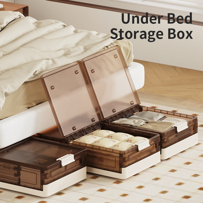 HAIXIN 6.89In High Plastic Stackable Under Bed Storage Containers With Lids Closet Organizers And Storage For Bedroom Clothes