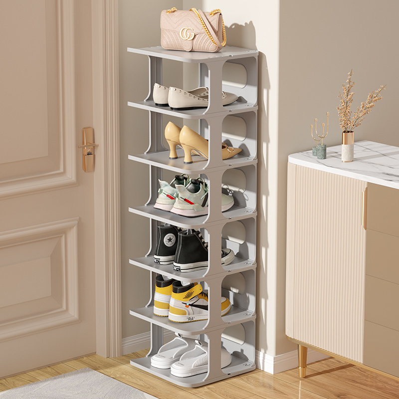 HAIXIN 6 Tiers Plastic Shoe Storage Rack Multiple Layers Type Shoes Holder Easy Install Plastic Shoes Shelf