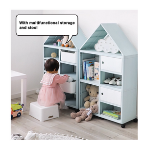 Haixin Easy Installation Plastic Stackable Movable Box Baby Kindergarten Use Book Sundries Drawer Storage Cabinet