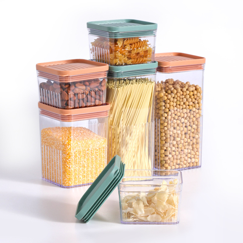 HAIXIN Food Storage Containers Transparent Plastic PS Canister Set