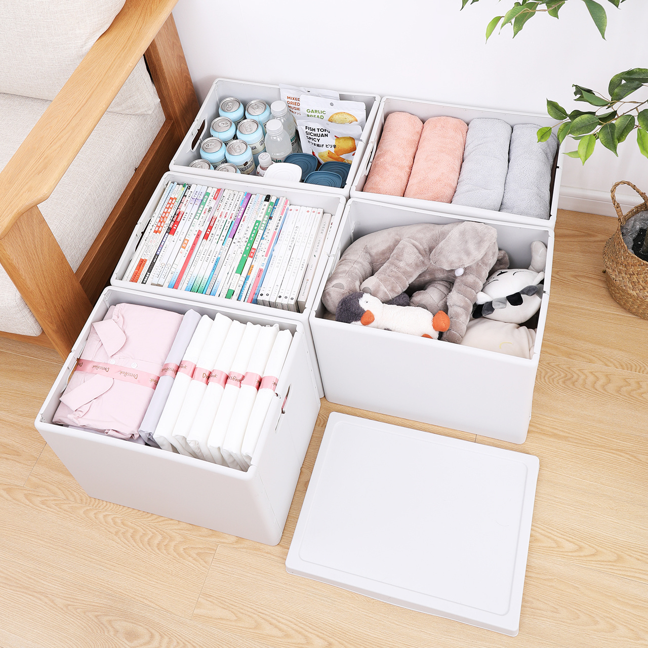 Household Cheap Wholesale Collapsible Clothes Organizer Bin Plastic Storage Foldable Box