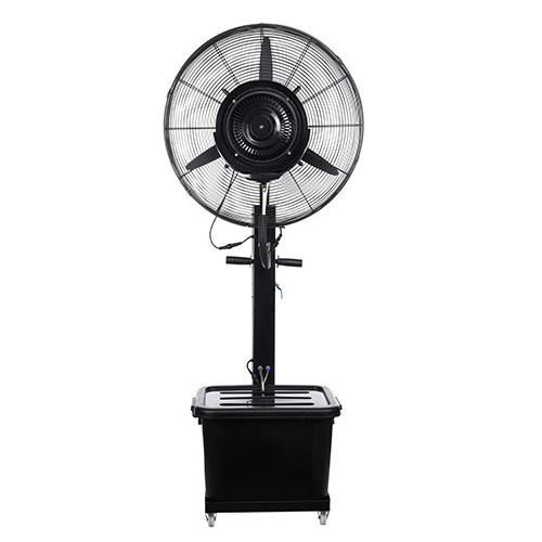 2022 New design wholesale outdoor vertical spray cooling water mist fan electric plastic base spray water mist fan