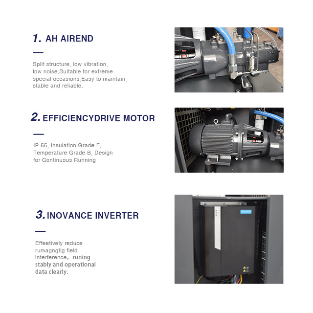 22kw 15kw 30hp 20hp 20 hp with water dryer cooler industrial screw air compressor for laser cutting cut machine s manufacture