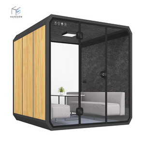 customized assemble and movable 33db soundproof office meeting booth acoustic meeting pod prefabricated bathroom pods