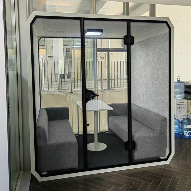 customized assemble and movable 33db soundproof office meeting booth acoustic meeting pod prefabricated bathroom pods