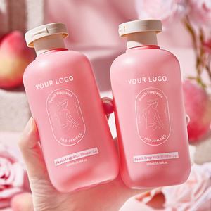 RongYao Private Label  300ml bodi cleanser Whitening Body Wash Gel Bath Shower Gel Home Fruit Fragrance Peach Shower Gel