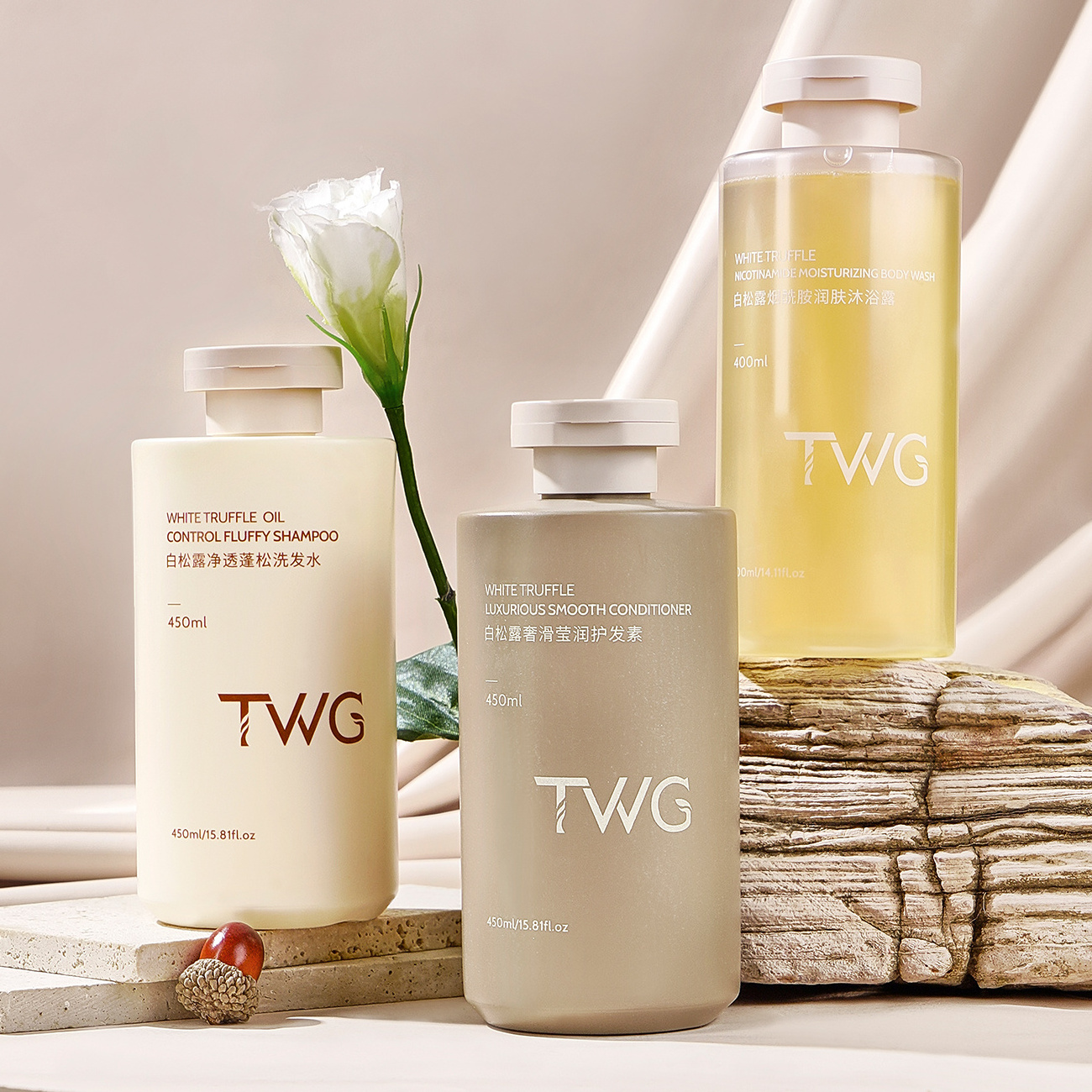 TWG Shower Gel Travel Shampoo Bath Gift  White Truffle Sulfate Free Curly Hair Care Products Hair Conditioner Hair Shampoo Set