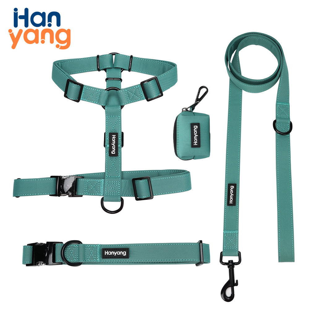 HanYang Manufacturers Free Sample Neoprene Adjustable Pet Harness Reversible Dog Harness Set Luxury design Custom Dog Harness