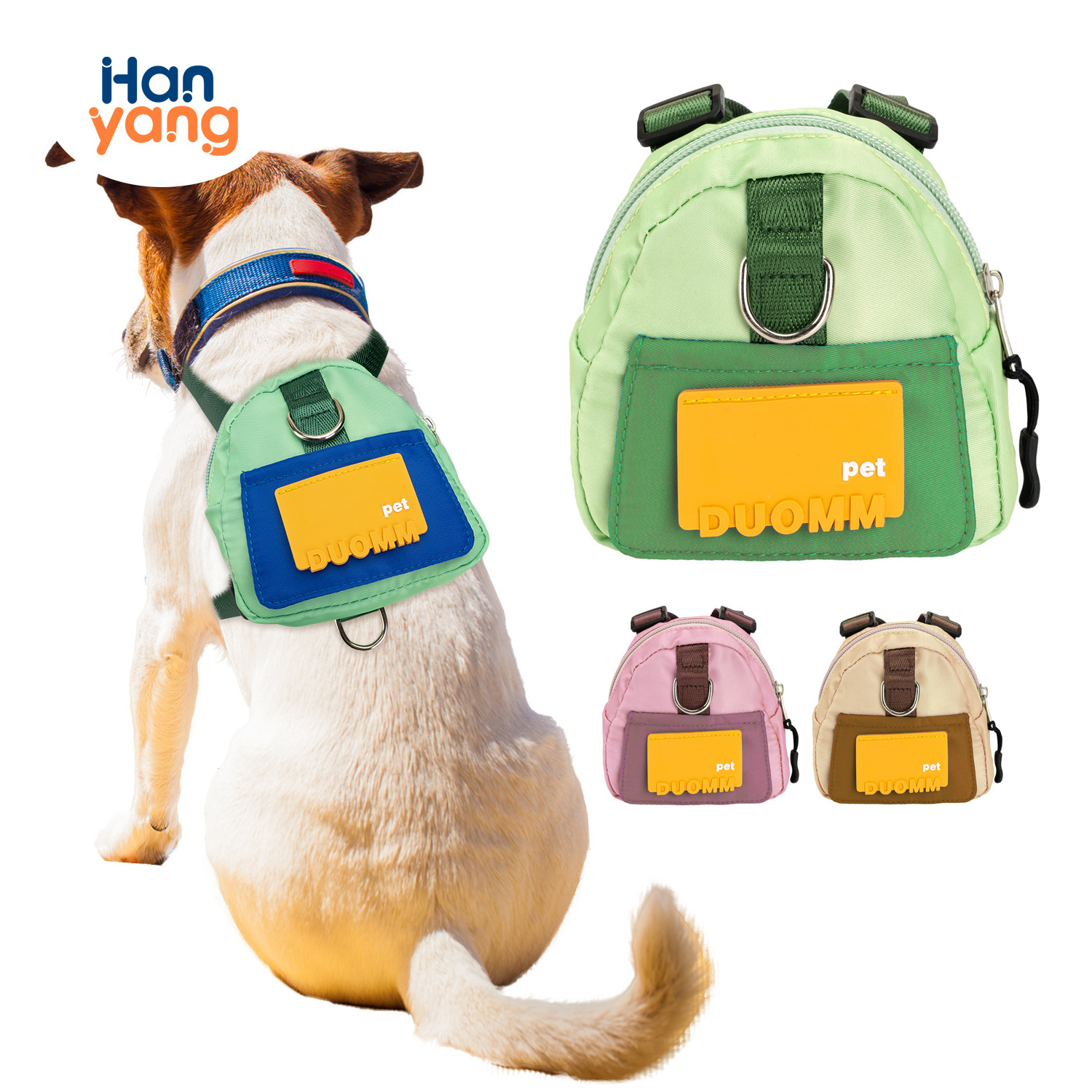 HanYang Custom Dog Backpack Harness Cute Pet Puppy Backpacks with Dog Poop Bag Dispenser Adjustable Pets Self Carrier Bag