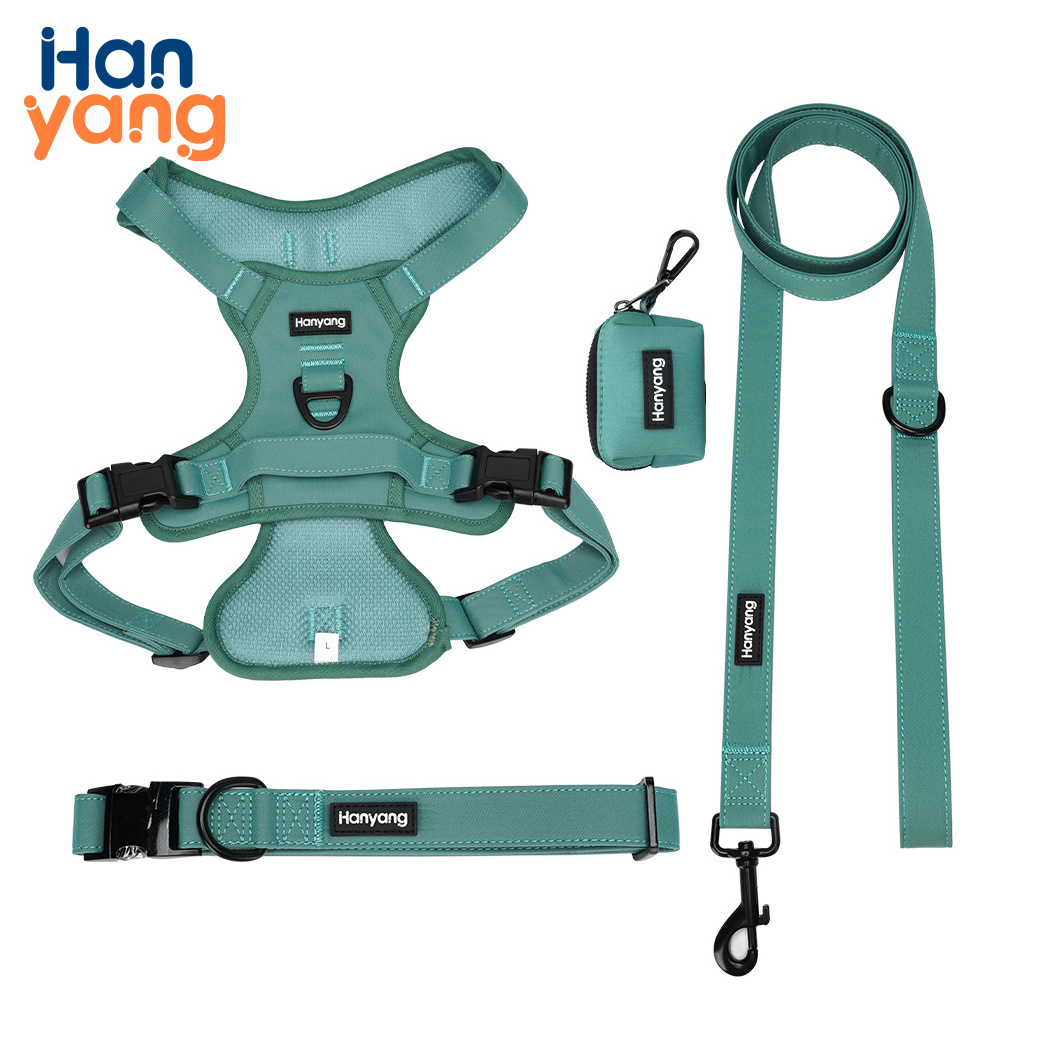 HanYang Manufacturers Free Sample Neoprene Adjustable Pet Harness Reversible Dog Harness Set Luxury design Custom Dog Harness