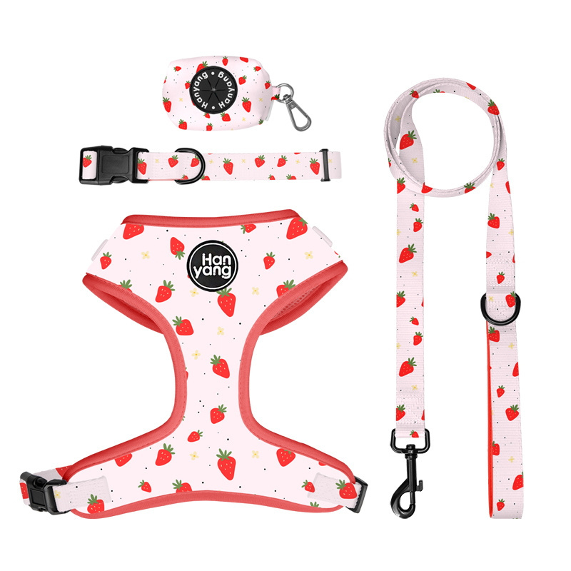 Hanyang OEM Custom Wholesale Neoprene Adjustable Pet Harness Reversible Dog Harness Set Luxury Design Custom Dog Harness