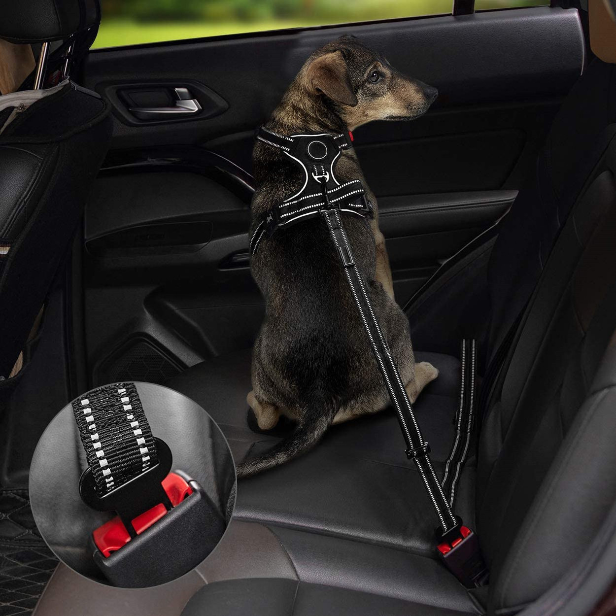 OEM 2 in 1 Dog Leash Detachable Reflective Dog Leash with Car Seat Belt Dog Collar and Leash Set Pet Supplies Pet Accessories