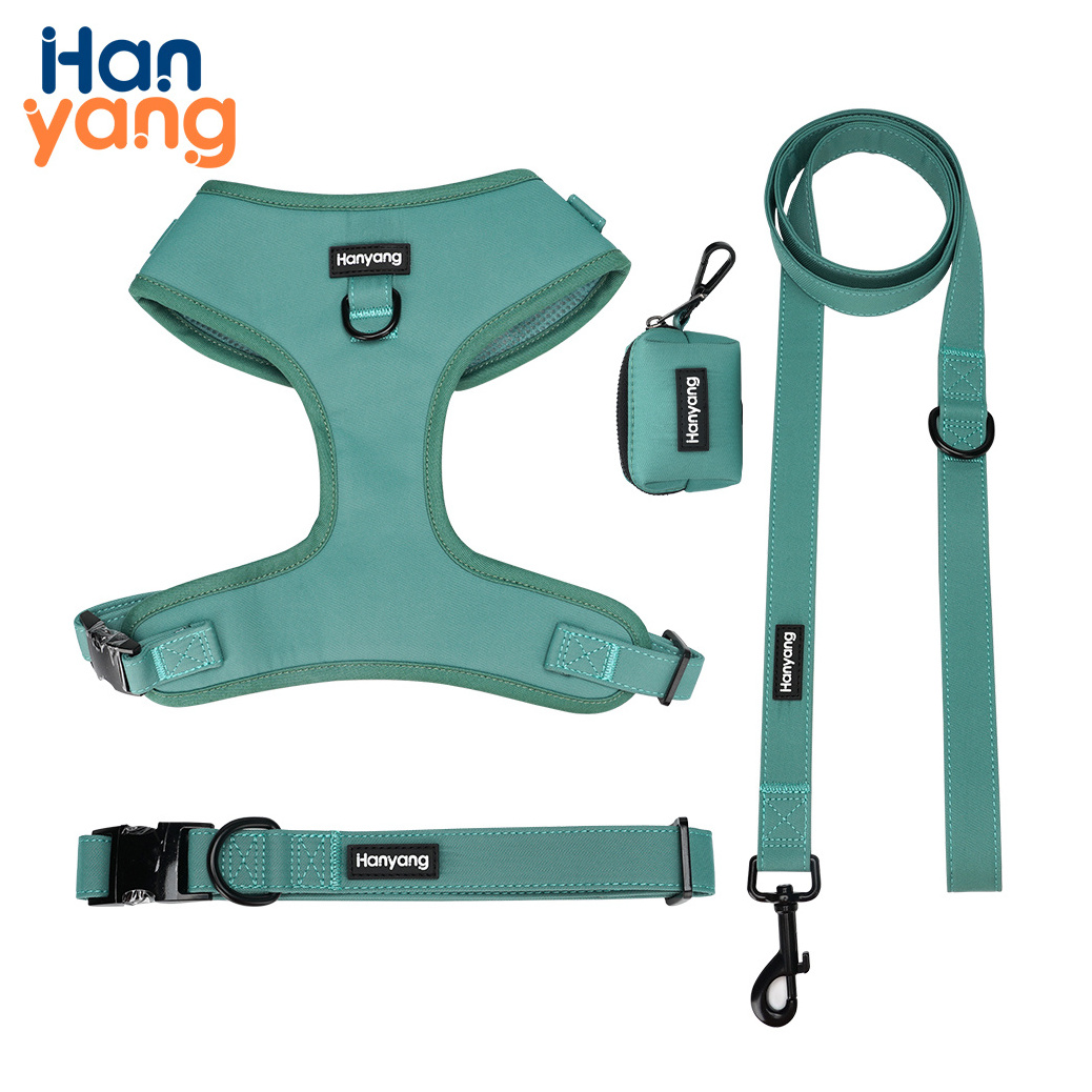 HanYang Manufacturers Free Sample Neoprene Adjustable Pet Harness Reversible Dog Harness Set Luxury design Custom Dog Harness