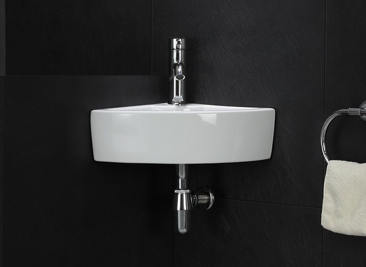 HY-3072 bathroom ceramic small basin corner sink triangular wall hung mounted sink