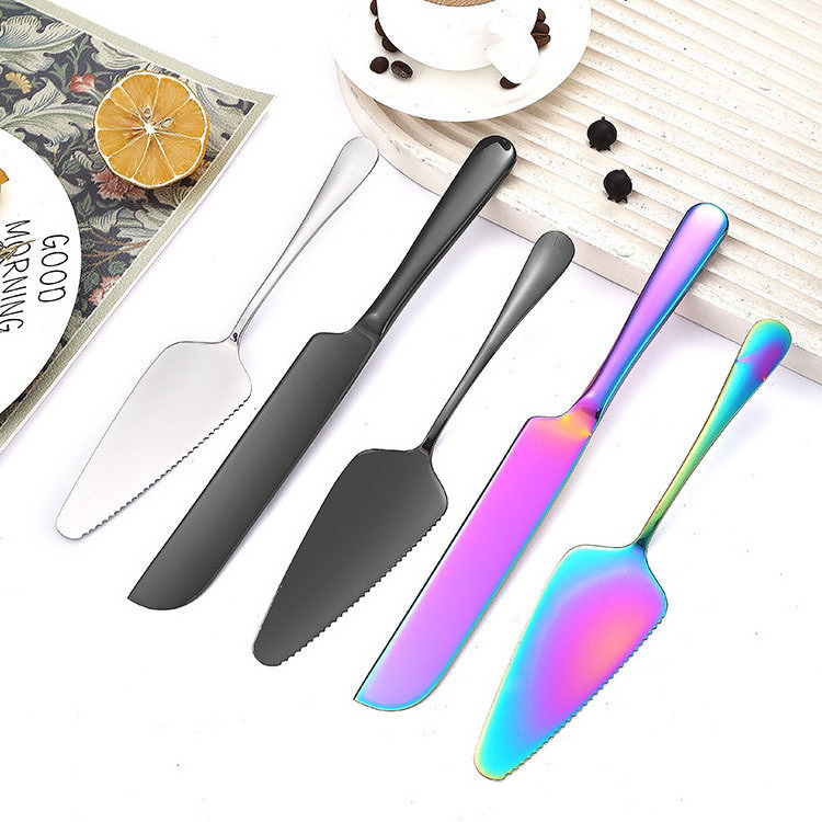 Elegant Stainless Steel Cake Serving Set Gold Cake Knives Cutter Cake Knife and Server Set for Wedding