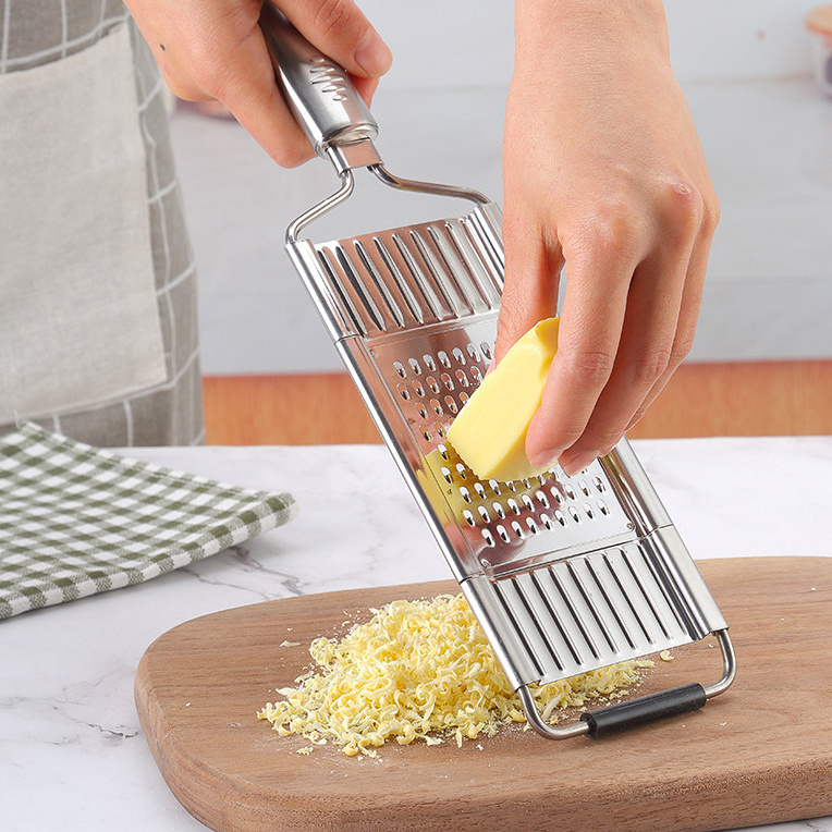 4-in-1 Multi Purpose Vegetable Chopper Cutter Cheese Shredder Grater Stainless Steel Vegetable Slicer with Handle