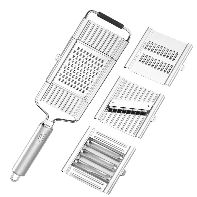 4-in-1 Multi Purpose Vegetable Chopper Cutter Cheese Shredder Grater Stainless Steel Vegetable Slicer with Handle