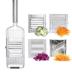 4-in-1 Multi Purpose Vegetable Chopper Cutter Cheese Shredder Grater Stainless Steel Vegetable Slicer with Handle