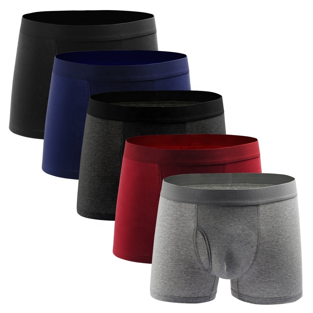 Wholesale Cheap Men's Panties Underpants Cotton Man Big Short Breathable Solid Flexible Shorts Boxers