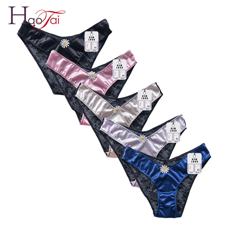 Women Underwear Comfortable Briefs M-XL Solid Color Panty Intimates Satin Panties Sexy Lace Underpants