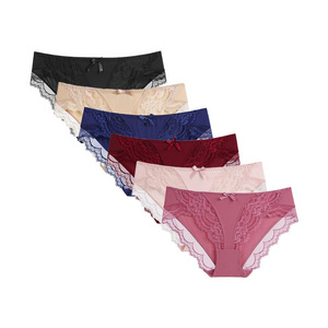 Size Panties Low-rise Ice Silk Panties Feminine Lace Women's Panties Cotton Bottom Underwear