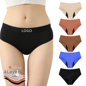 OEM Ladies Biodegradable Bamboo Cotton Period Panties Washable ladies large size Menstrual Panties Underwear oeko tex