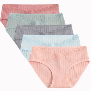 Wholesale thread low waist pregnant women's underwear pure cotton mid pregnancy panties breathable prenatal underwear