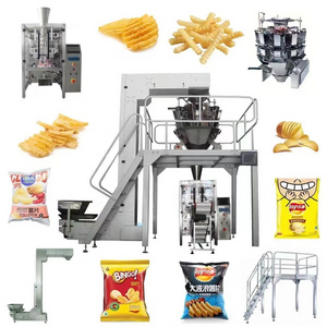 Automatic pet food packaging machine snack Crisps potato chips nitrogen flushing filling packing machine