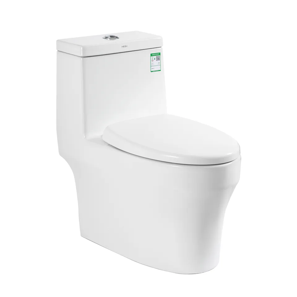 HEGII power flush water saving chinese bathroom  western toilet white glazed  one-piece closestool ceramic wc toilet sanitary