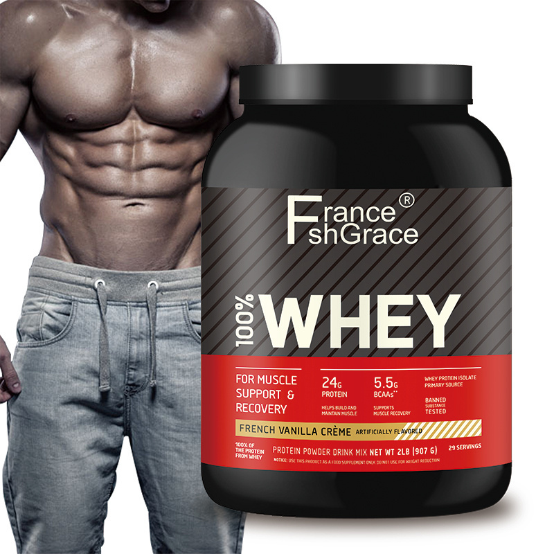 Wholesale 100% Whey Protein Powder 2 Lbs Vanilla Flavor Whey Protein Isolate Powder For Fitness And Muscle Gain