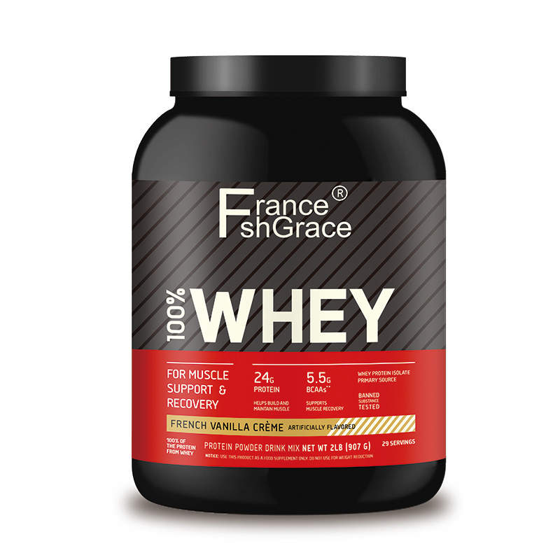 Wholesale 100% Whey Protein Powder 2 Lbs Vanilla Flavor Whey Protein Isolate Powder For Fitness And Muscle Gain