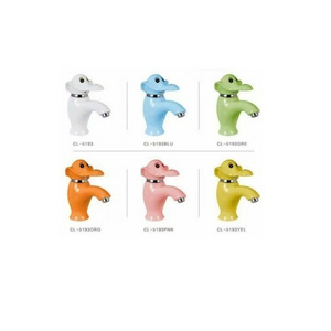 Children's cartoon faucet color elephant hot and cold ceramic faucet wash basin kindergarten table basin faucet