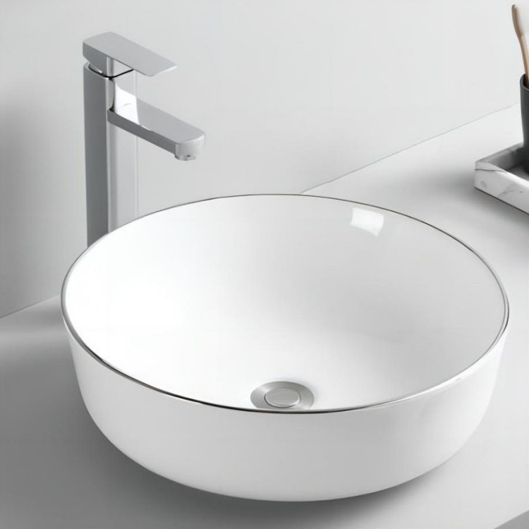 Popular Style Art Basin Bath Sink Bathroom Design Painting bowl Bathroom Sink  white basin