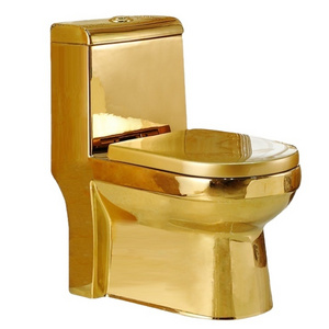 Bathroom floor mount dubai electroplated golden plated color wc luxury modern commode toilet bowl ceramic gold toilet