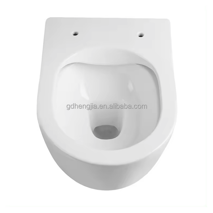 Africa Middle East Project round washdown rimless P-trap wall hung toilet set for home hotel bathroom