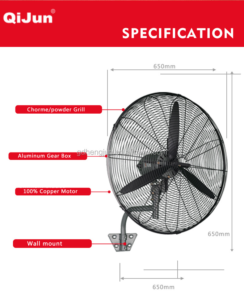 hot selling OX ORL  Industrial  Wall Fan with Aluminum Blade for  Africa and Malaysia  market