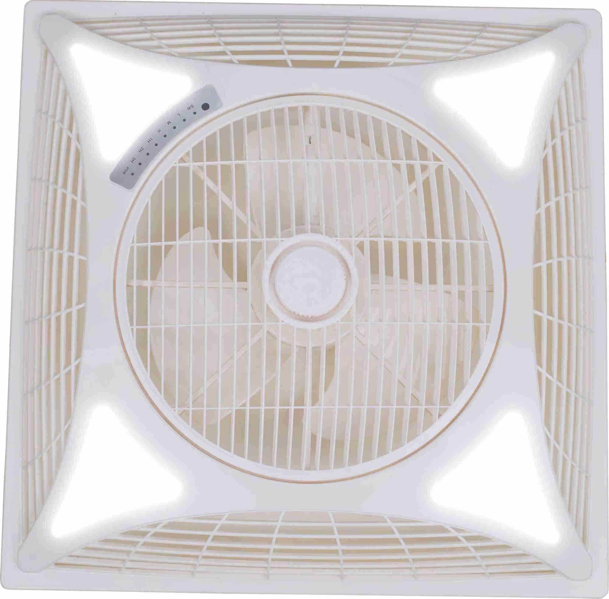 600*600 mm 14 inch Size Surface Ceiling Fan With LED Light  Remote Control Amounted the Wall Square Design Amount