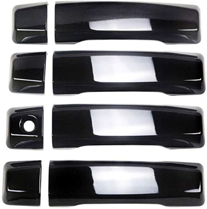 For 2004-2015 Nissan Titan 4PCS BLACK Door Handle Covers Overlay W/O Smartkey