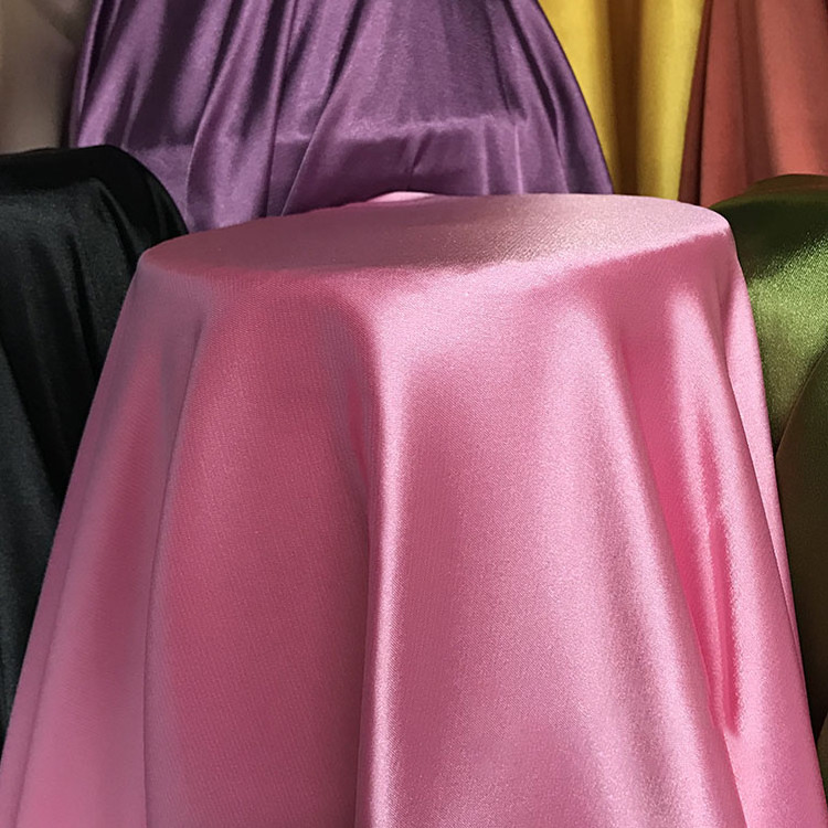 silk satin fabrics for clothing dresses lining fabric textile raw material manufacturer 100 Polyester stretch fabric satin