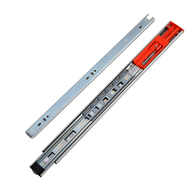 Soft-Closing Drawer Slide 45mm Full Extension  Ball Bearing Soft Close 3 Fold Two Sping For Kitchen Office Cabinet