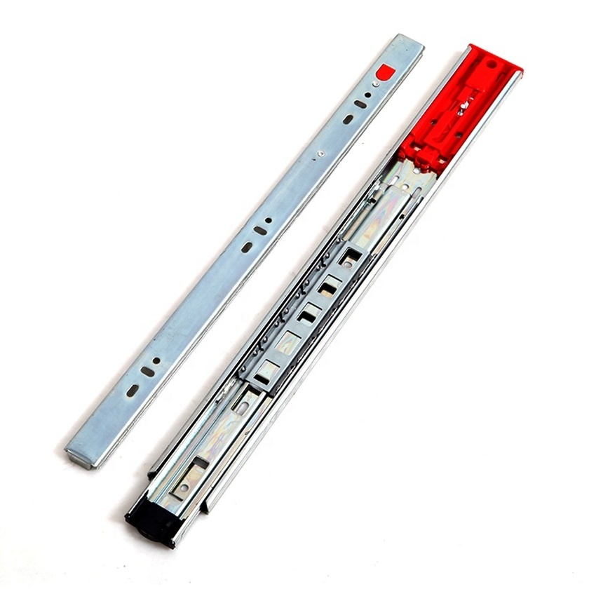 Hot Sales 45mm 3-flod Full Extension Sliding Rail System Drawer Soft Close Push To Open Drawer Slides