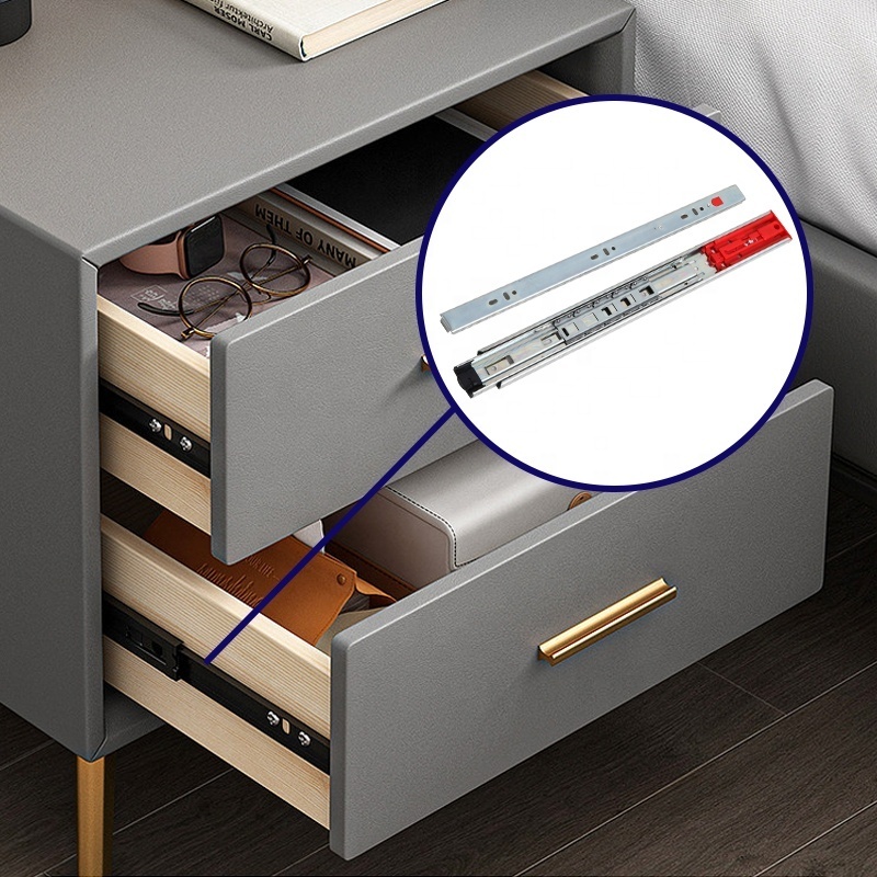 Hot Sales 45mm 3-flod Full Extension Sliding Rail System Drawer Soft Close Push To Open Drawer Slides