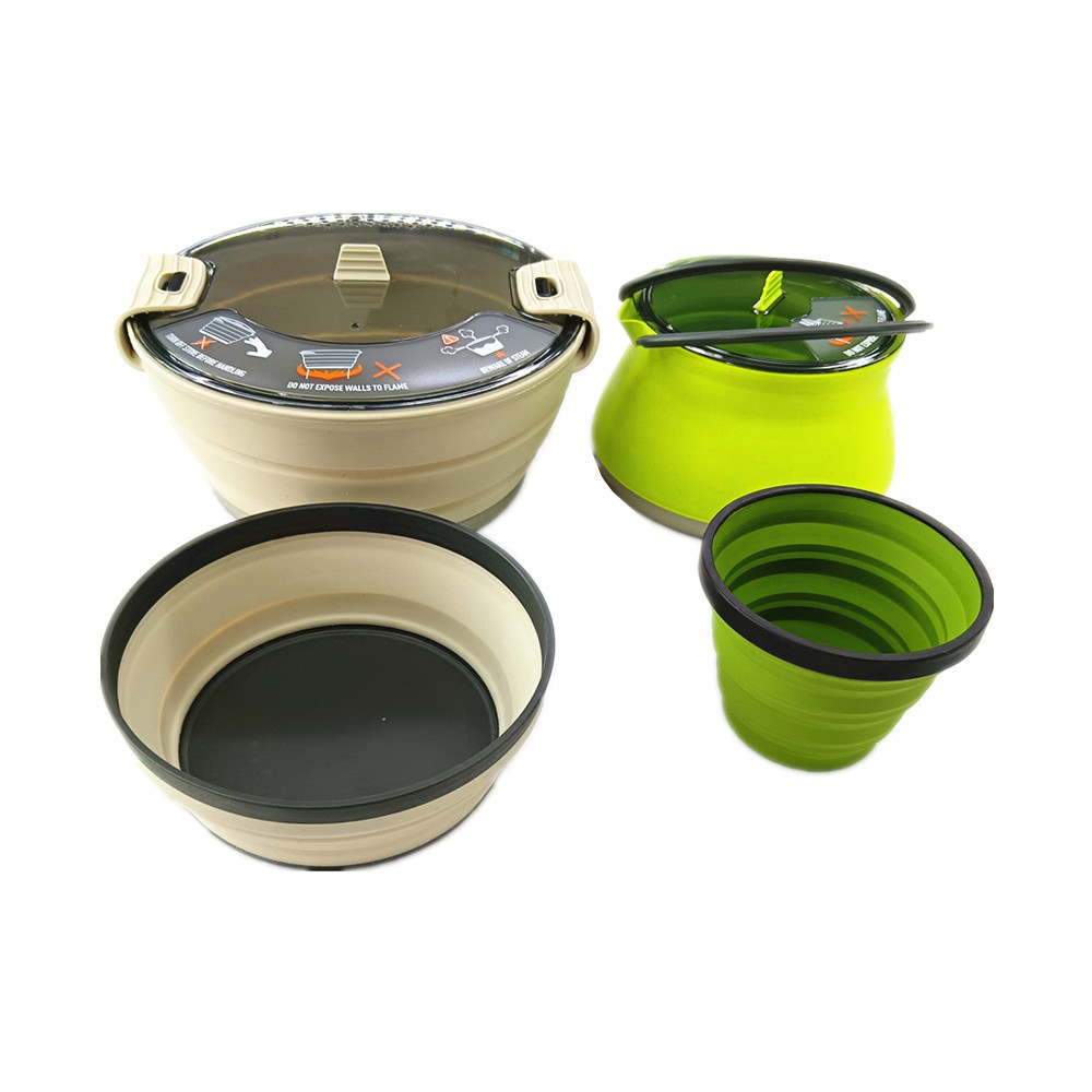 Camping Gear Campfire Utensils Cooking Equipment Lightweight Stackable Pot Pan Bowls for Outdoor Hiking