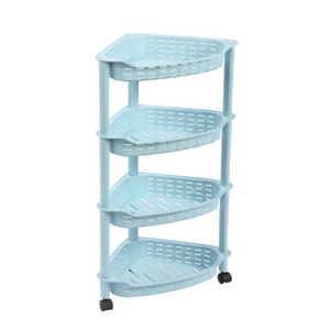 Triangular vegetable storage rack trolley cart plastic storage rack kitchen shelf organizer organizer cart with wheels