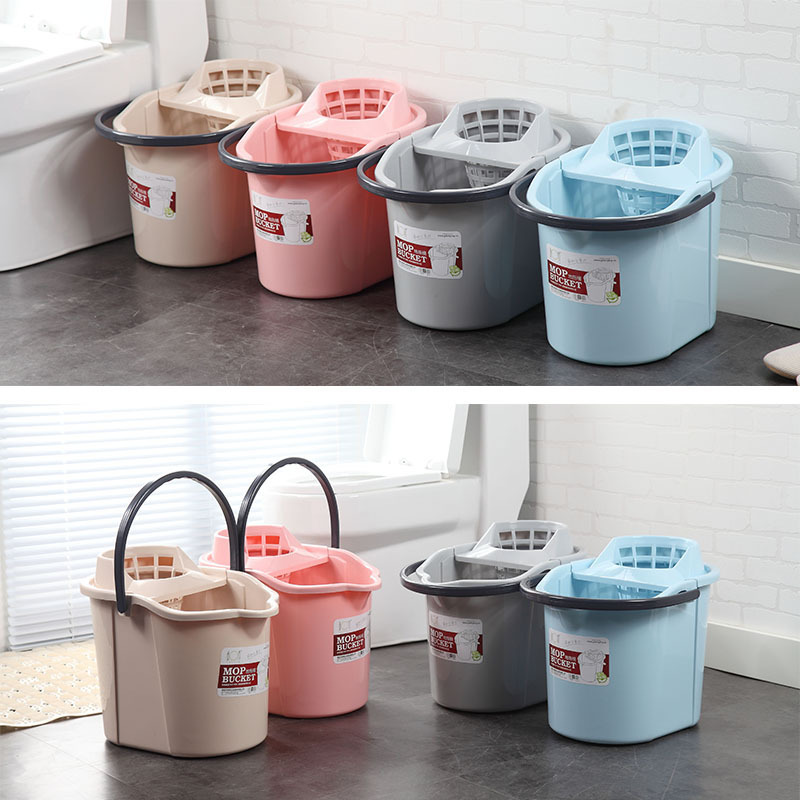 Free sample mop bucket home cleaning products plastic bucket home cleaning accessories mop bucket and wringer with solid handle