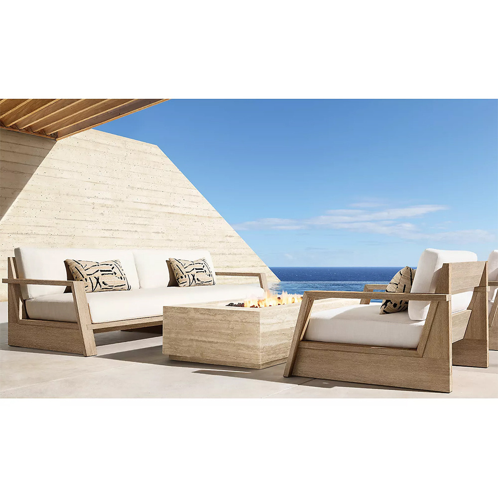 Patio Lounge Set Wooden furniture Outdoor Solid Teak Wood Sofa Sets Luxury Outdoor Furniture