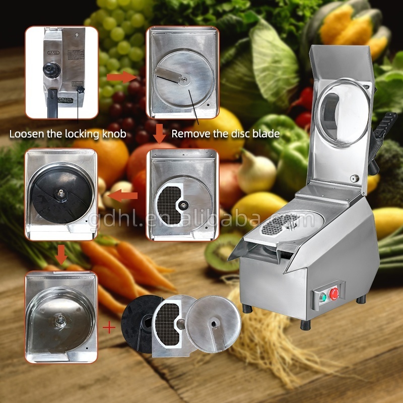 Vegetable slicer/commercial electric vegetable cutter/food processor Potato Chips Carrot Melon Dicing Cutting Machine